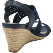 LONDON FOG Womens Pickwick Open Toe Espadrille Stretch Wedge Sandals LONDON FOG Womens Pickwick Open Toe Espadrille Stretch Wedge Sandals